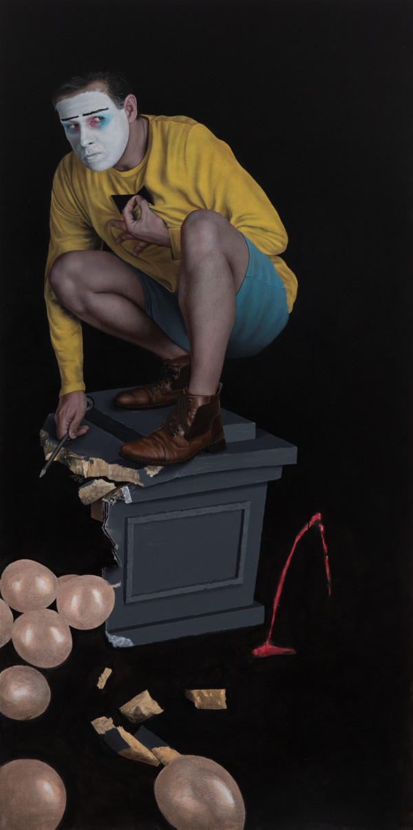 Stare ulterioară a figurii din dreapta/Final painting layer - right side figure
